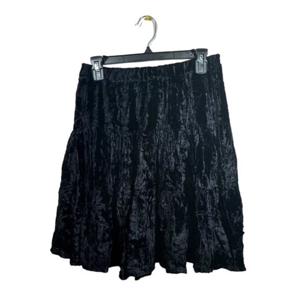 Two Roads Womens Crushed Velvet Mini Skirt Full Rayon Goth Size 15